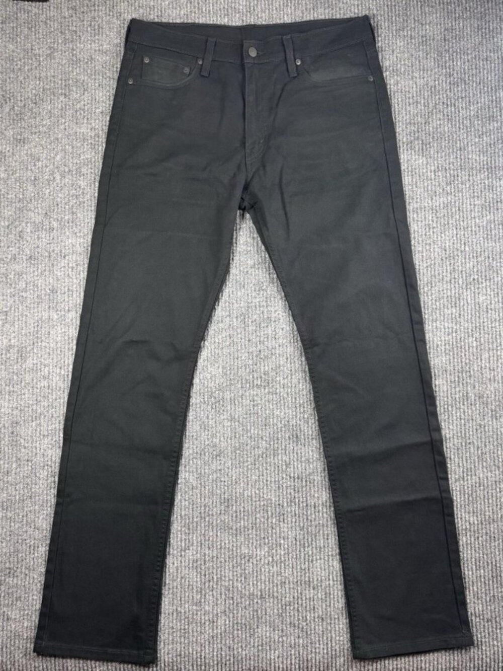 Levis 513 Slim Straight Jeans Mens 33x34 Black Denim Stretch Black Patch Casual